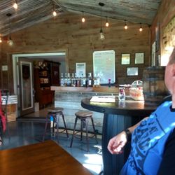 B&B Wines - Tasting room, and sampling menu, and Becky.