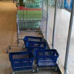 Lidl - A familiar sight in lidl chapel allerton. lucky to find even an empty stack by the main entrance door.