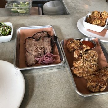 East Branch Brewing Company - Left to right: Fiddlehead Fern Appetizer $6, Brisket (1/2 lb) $11, Fried Chicken $12, Tots small $4. - Breweries Near Me - Downingtown, Pennsylvania East Branch Brewing Company - Left to right: Fiddlehead Fern Appetizer $6, Brisket (1/2 lb) $11, Fried Chicken $12, Tots small $4. - Breweries Near Me - Downingtown, Pennsylvania