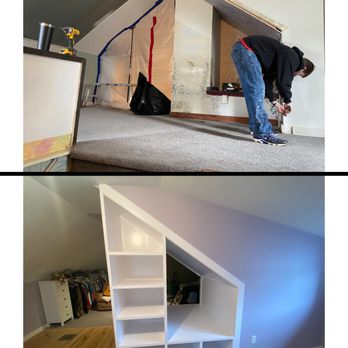 Rob's Home Improvements - a man working on his attic - General Contractors Near Me