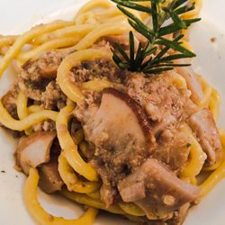 Trattoria al Cavallino - Homemade bigoli (type of fresh pasta) with porcini and duck ragout