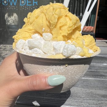 Powder - Regular Size Mango Shaved Snow with Mochi ($6.5, July 2022) - Desserts Near Me - San Francisco, California Powder - Regular Size Mango Shaved Snow with Mochi ($6.5, July 2022) - Desserts Near Me - San Francisco, California