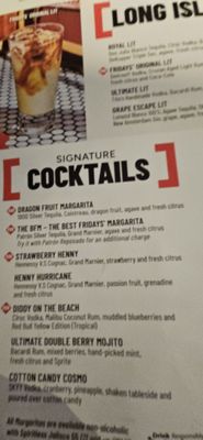 Menu photo 2 TGI Fridays DFW Terminal E17 Dallas, TX Menu photo 2 TGI Fridays DFW Terminal E17 Dallas, TX