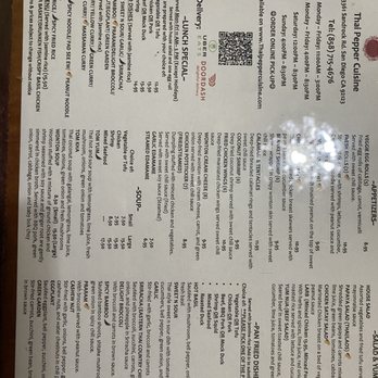 Thai Pepper Cuisine - Menu - Thai Near Me - San Diego, California