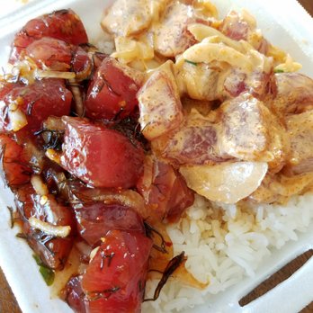 Ono Seafood - Spicy ahi and shoyu super bowl combo =) - Seafood Near Me - Honolulu, Hawaii Ono Seafood - Spicy ahi and shoyu super bowl combo =) - Seafood Near Me - Honolulu, Hawaii