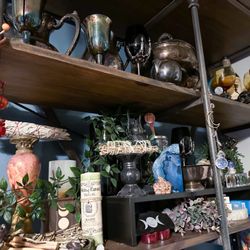 The Crystal Fox - Smudge sticks, goblets, candles, jewelry boxes, pendants, palo santo sticks, herbs, crystals and statutes purchased from Crystal Fox.