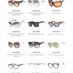 Designer sunglasses Tom Ford Calvin Klein