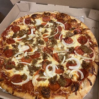 Vito's Pizza & Restaurant - Sausage, Pepperoni, and onions. - Pizza Near Me - Clarksburg, West Virginia Vito's Pizza & Restaurant - Sausage, Pepperoni, and onions. - Pizza Near Me - Clarksburg, West Virginia