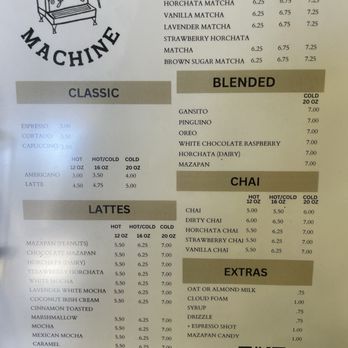 The Coffee Machine - Menu - Coffee & Tea Near Me - San Diego, California The Coffee Machine - Menu - Coffee & Tea Near Me - San Diego, California