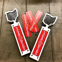 Bright Idea Shops - Custom routed beer tap handle for our very own local Lager Heads brewery