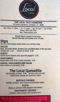Menu photo 4 The Local Taco - Lexington Lexington, KY Menu photo 4 The Local Taco - Lexington Lexington, KY