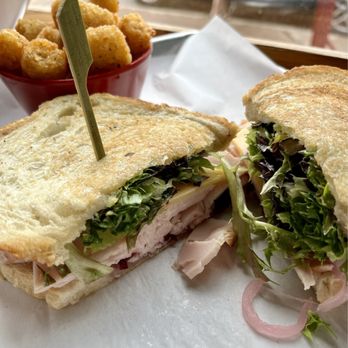 Moab Garage Co. - Turkey Gouda sammich w/tots : ) - Coffee & Tea Near Me - Moab, Utah Moab Garage Co. - Turkey Gouda sammich w/tots : ) - Coffee & Tea Near Me - Moab, Utah