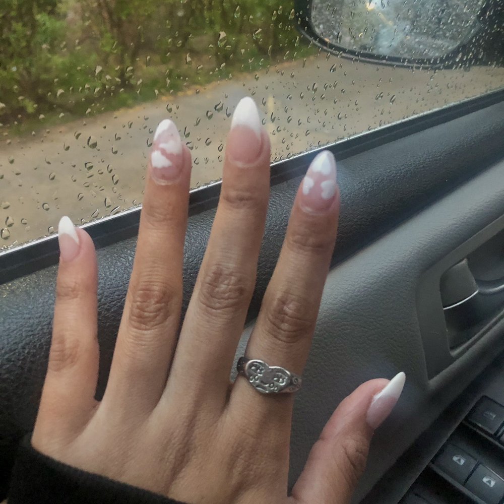 Spring Lily Nail Spa - SNS extension french with design - Nail Salons Near Me - Forest Hills, New York Spring Lily Nail Spa - SNS extension french with design - Nail Salons Near Me - Forest Hills, New York