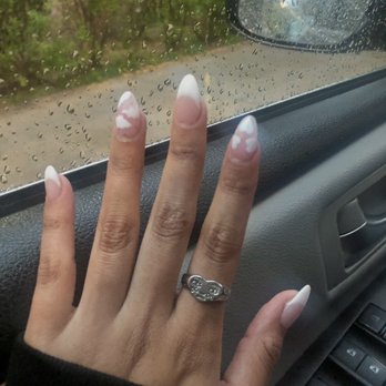 Spring Lily Nail Spa - SNS extension french with design - Nail Salons Near Me - Forest Hills, New York