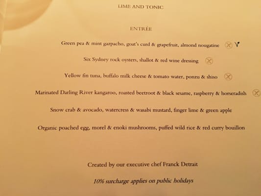 Menu photo 2 The Dining Room Sydney, NSW