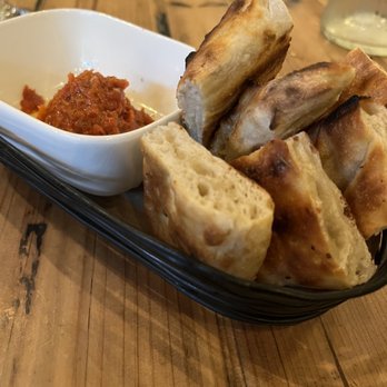 Osteria Brooklyn - Fresh bread with tomato dipping - Italian Near Me - Brooklyn, New York Osteria Brooklyn - Fresh bread with tomato dipping - Italian Near Me - Brooklyn, New York