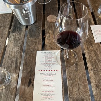 Tasting menu and wine