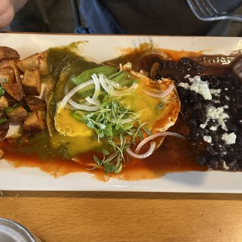 The Peach Cafe - Enchiladas divorciados - New American Near Me - Monrovia, California The Peach Cafe - Enchiladas divorciados - New American Near Me - Monrovia, California