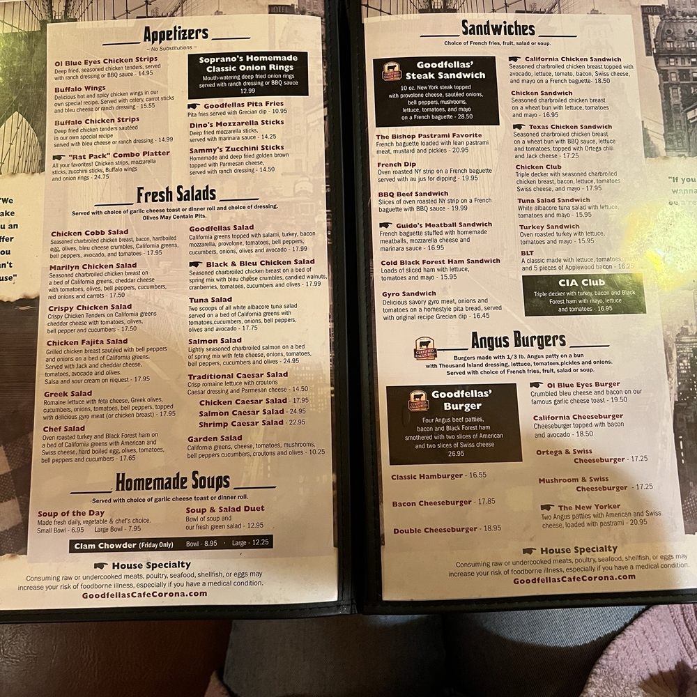 GoodFella's Cafe - Menu - Breakfast & Brunch Near Me - Corona, California