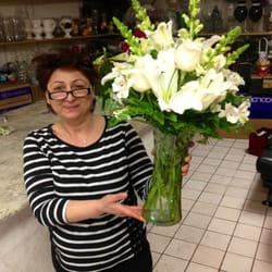 Zoya with one of the stunning arrangements she made on request.