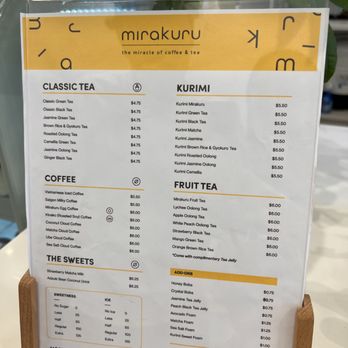 Mirakuru - Menu - Coffee & Tea Near Me - Garden Grove, California Mirakuru - Menu - Coffee & Tea Near Me - Garden Grove, California