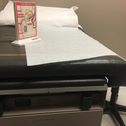 Georgia Urology, Jerry Yuan, MD - BLOOD on the exam bed in Dr. Yuan's consultation room - 1