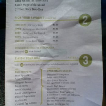 Asian Box - The three steps to making your asian box - from their menu. - Vietnamese Near Me - Mountain View, California Asian Box - The three steps to making your asian box - from their menu. - Vietnamese Near Me - Mountain View, California