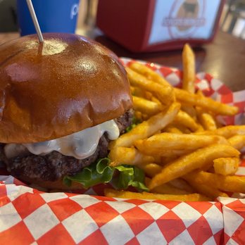 Angus Burger - Mushroom Burger with Provolone Cheese - American Near Me - Snohomish, Washington Angus Burger - Mushroom Burger with Provolone Cheese - American Near Me - Snohomish, Washington