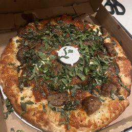 Grandmas Grandma's Cheese Pizza with added meatball