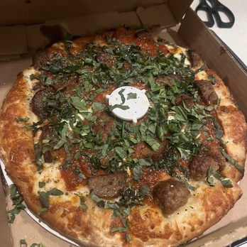 Dalia’s Pizza - Grandmas Grandma's Cheese Pizza with added meatball - Pizza Near Me - Glendale, California