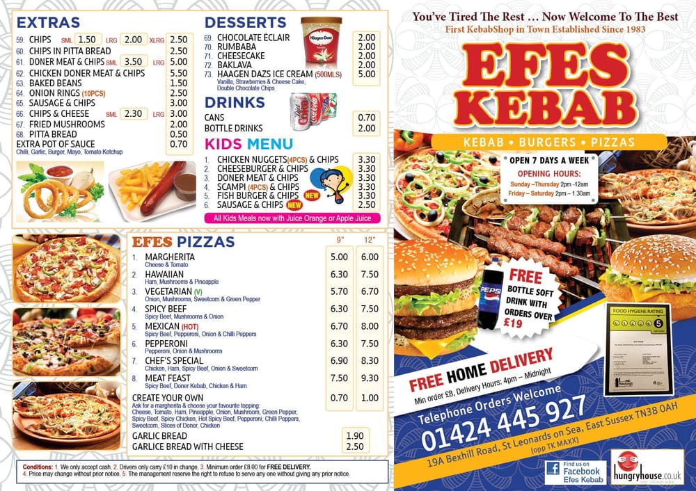 EFES KEBAB 19A Bexhill Road, St Leonards On Sea, East Sussex, United