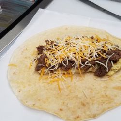 Food with Flavor - Cheese steak and egg wrap! Only at FWF!