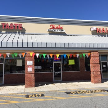 kobe Hibachi Grill Sushi - Exterior shot, with Grand Opening flags. - Japanese Near Me - Savannah, Georgia