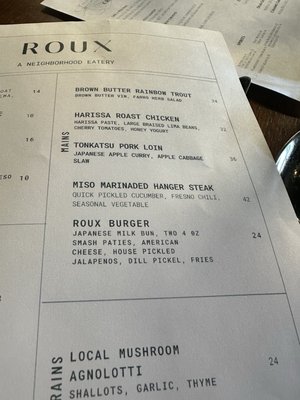 Menu photo 2 Roux SLC Salt Lake City, UT