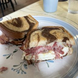Corned beef, cheese, and egg white sandwich Corned beef, cheese, and egg white sandwich