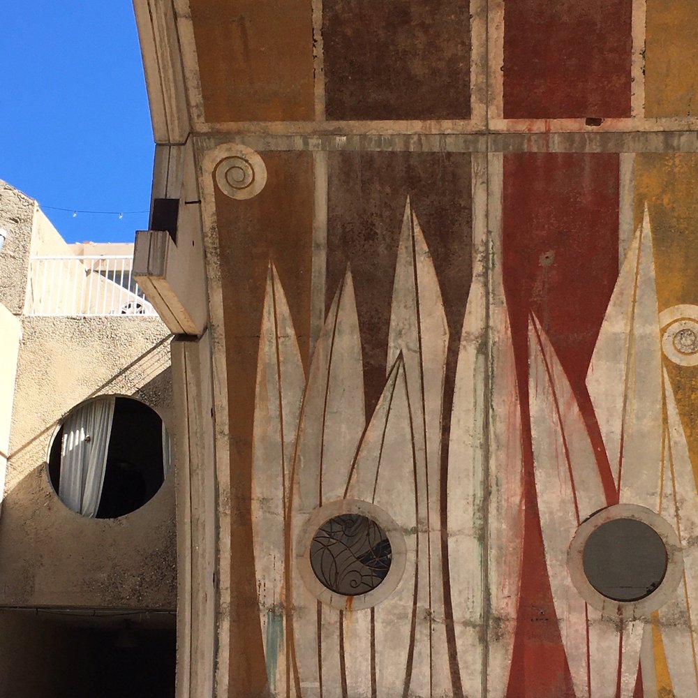 Arcosanti - Detailed painting in the main covered common area - Tours Near Me - Mayer, Arizona