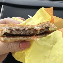 McDonald's - Cheeseburger that's flat as a pancake