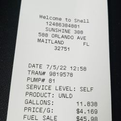 Shell - $4.16/gal with Shell Fuel Rewards!