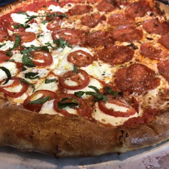 Fat Daddy’s Pizzeria - Half 16'' Queen Margherita Pizza and half 16'' Pepperoni Pizza. - Pizza Near Me - Provo, Utah
