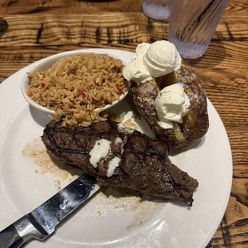 Local Goat - Steak with fried rice - New American Near Me - Pigeon Forge, Tennessee