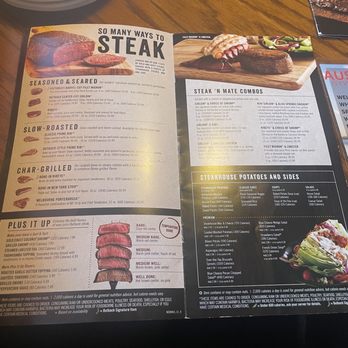 Outback Steakhouse - Partial of the menu - Steakhouses Near Me - Arcadia, California Outback Steakhouse - Partial of the menu - Steakhouses Near Me - Arcadia, California
