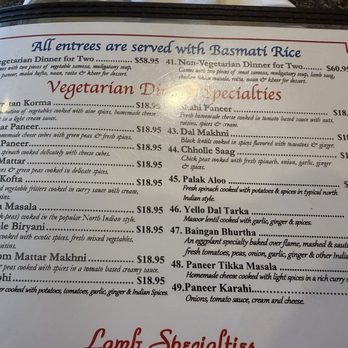 Taj Palace - Vegetarian menu - Indian Near Me - Kansas City, Missouri