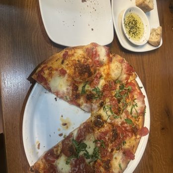 California Pizza Kitchen - Margarita pizza and bread with herb olive oil. - Pizza Near Me - San Diego, California