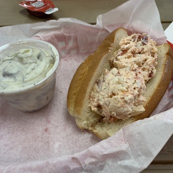 Jones Lobster - Lobster roll with potato salad - Seafood Markets Near Me - Holden, Maine
