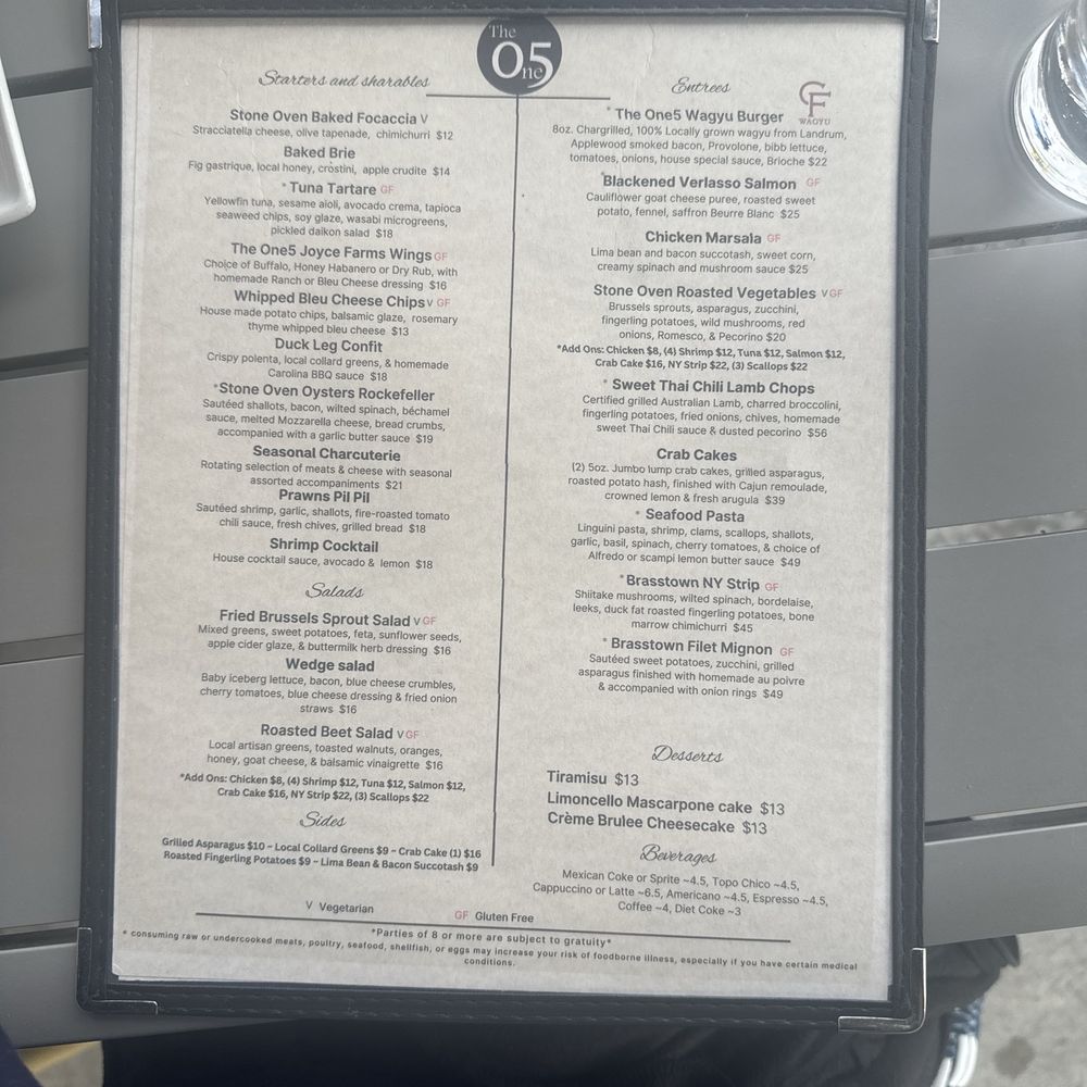 The One 5 - Dinner menu - Seafood Near Me - Greenville, South Carolina The One 5 - Dinner menu - Seafood Near Me - Greenville, South Carolina