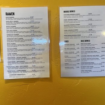 Toribashi - Menu - Ramen Near Me - Monterey, California
