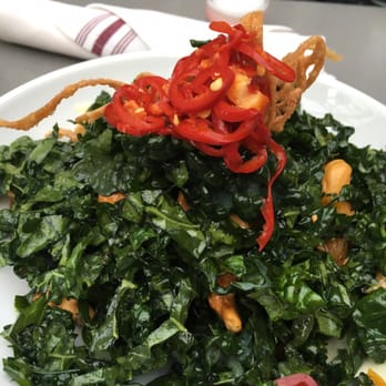 Refinery Rooftop - Kale salad with cashews, apricot, wontons and peppers - Lounges Near Me - New York, New York Refinery Rooftop - Kale salad with cashews, apricot, wontons and peppers - Lounges Near Me - New York, New York