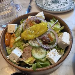 Chopped Salad Santorini Greek Feta, Cucumber, Tomato, Peppers, Olives, Oregano Dressing $24