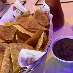 Chips and salsa (nothing to write home about)