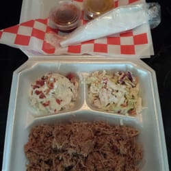 The Pot Smoker BBQ - BBQ plate with Cole slaw and loaded pototo salad